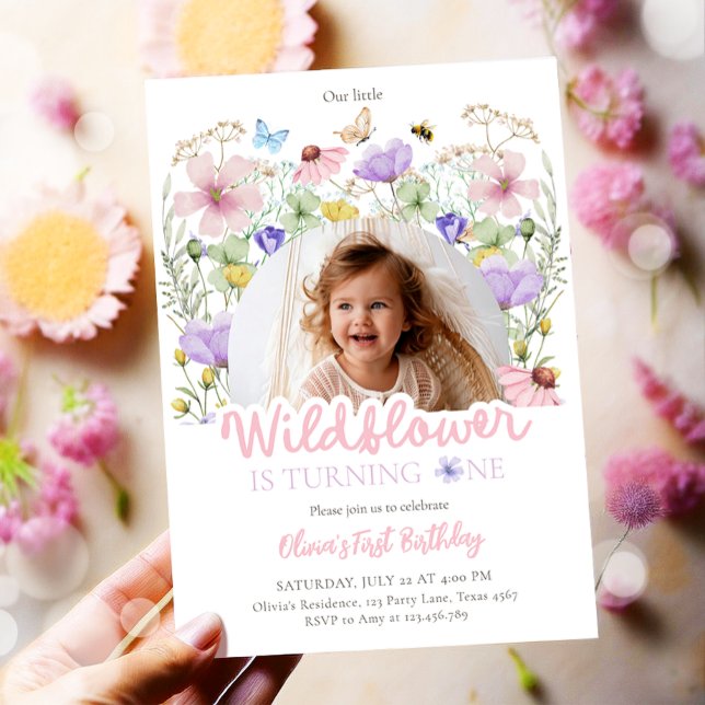 Our Little Wildflower Garden Floral Girl Birthday Invitation (Creator Uploaded)
