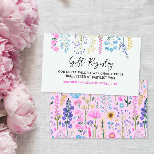 Our Little Wildflower Gift Registry Enclosure Card