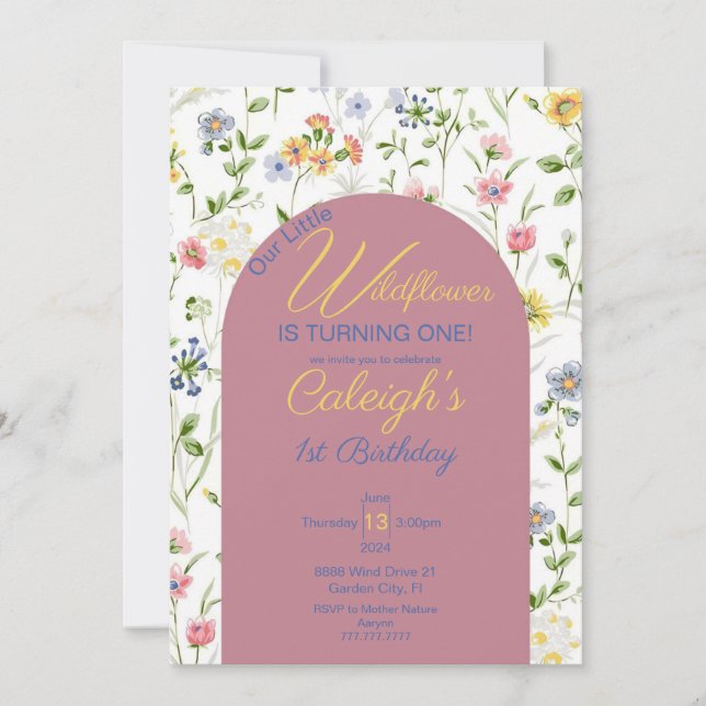 Our Little Wildflower Invitation (Front)