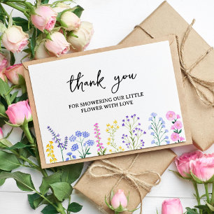 Our Little Wildflower Spring Garden Party Thank You Card