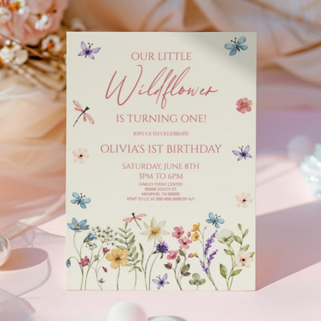 Our Little Wildflower Wild Flower Birthday Party Invitation (Creator Uploaded)