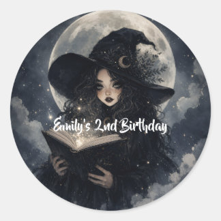 our little witch is turning 2 || classic round sticker