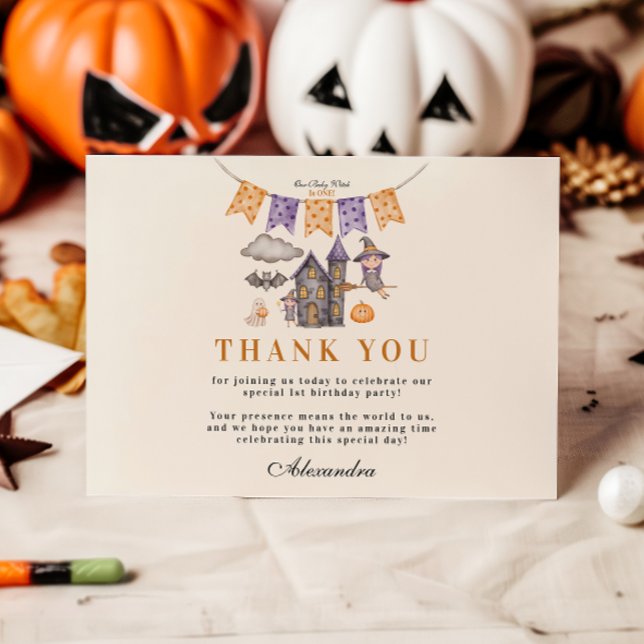 Our Little Witch Turns ONE Thank You Card (Creator Uploaded)