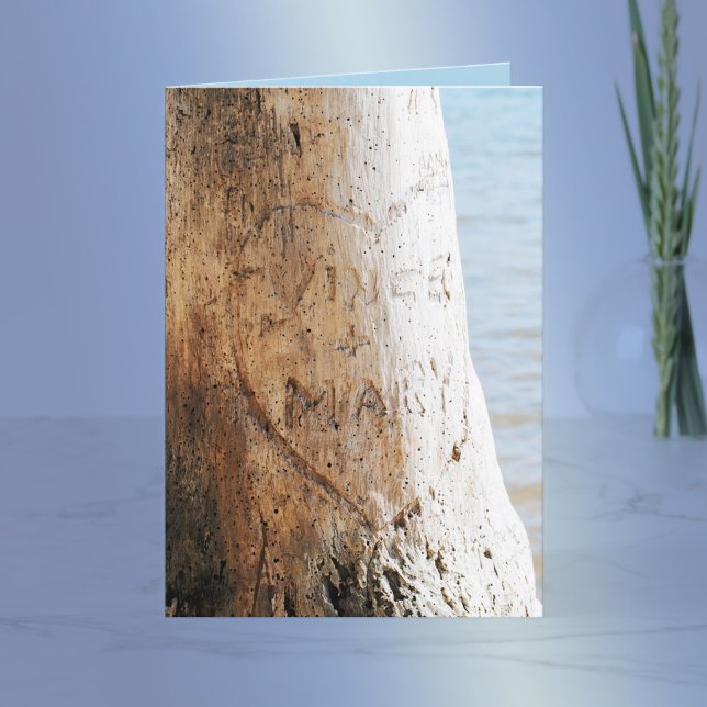 Our Love Carved on a Tree Holiday Card (Creator Uploaded)
