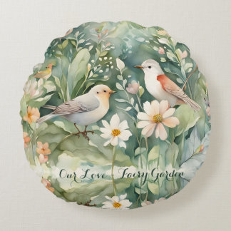 Our Love - Fairy Garden Round Pillow
