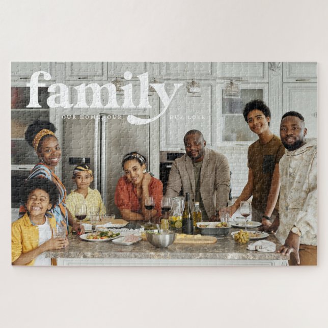 Our Love | Family Name Photo Jigsaw Puzzle (Horizontal)