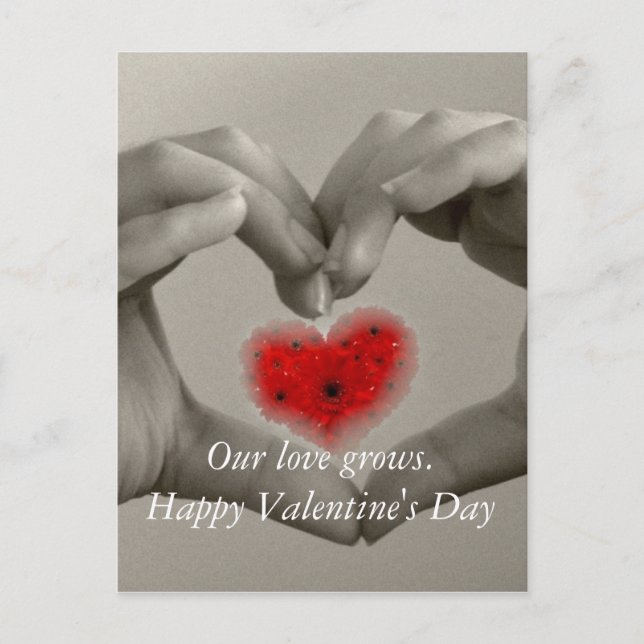 Our Love Grows  Valentine's Day Postcard (Front)