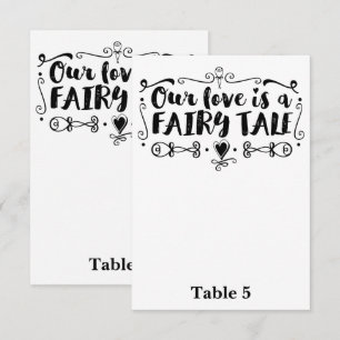 OUR LOVE IS A FAIRY TALE Wedding Table Number