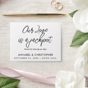 Our Love Is a Jackpot Wedding Favor Lotto Ticket Envelope