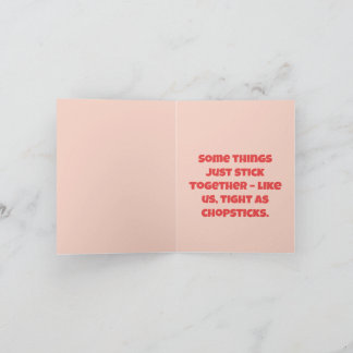 Our Love Is Chopstick Tight – Cute Foodie Card