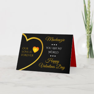 Our Love is Forever BLACK Valentines Holiday Card