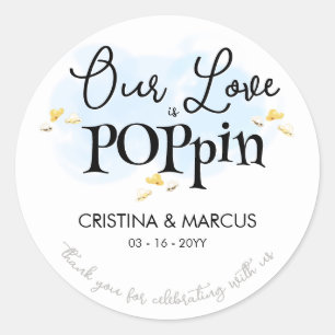 Our Love Is Poppin Popcorn Classic Round Sticker