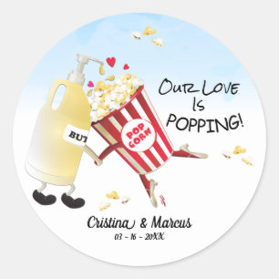 Our Love Is Poppin Popcorn Classic Round Sticker