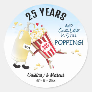 Our Love Is Poppin Popcorn Classic Round Sticker
