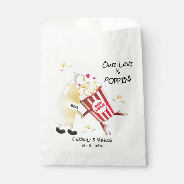 Our Love Is Poppin Popcorn Favour Bag (Front)