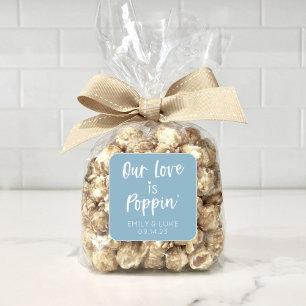 Our Love is Poppin' Wedding Favour Square Sticker