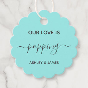 Our Love is Popping Wedding Popcorn Gift Tag