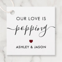 Our Love is Poppping, Popcorn Tag, Wedding Favour 