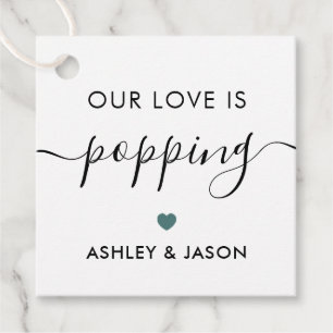Our Love is Poppping, Popcorn Tag, Wedding Favour Tags