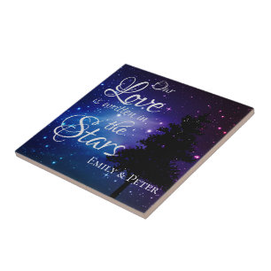Our love is written in The Stars Night sky Name  Tile