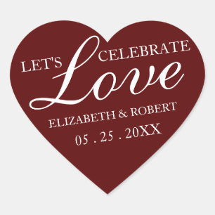Our Love Red Heart Wedding Invitation Stickers