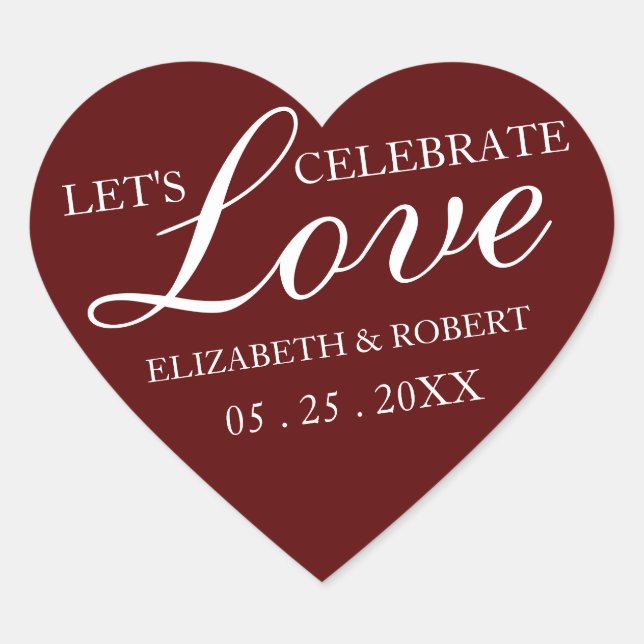 Our Love | Red Heart Wedding Invitation Stickers (Front)