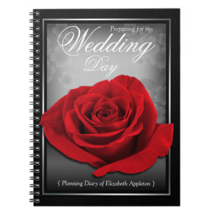 Our Love Rose - Red Rose Wedding Planning Diary Notebook