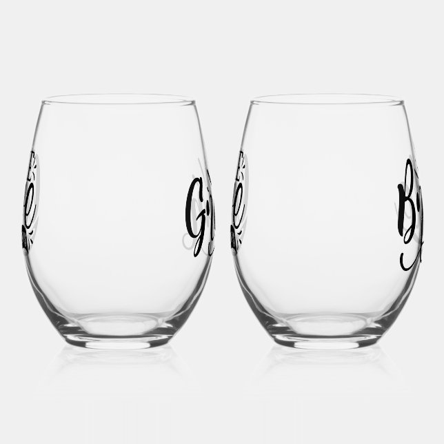 Our Love Stemless Wine Glass (Left)