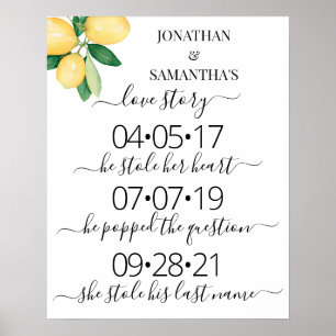 Our Love Story Best Day Yes Day Lemons Wedding Poster