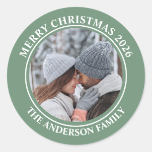 Our Love Story Christmas Classic Round Sticker