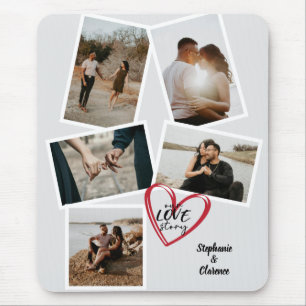 Our Love Story Personalised Valentines Photo Mouse Mat
