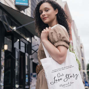 Our Love Story Photo Wedding FAVOUR Bomboniere Tote Bag