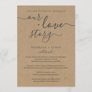Our Love Story RSVP & Registry All in One Wedding Invitation