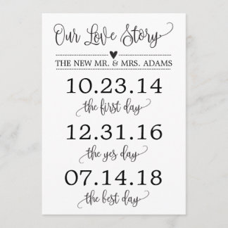 Our Love Story Timeline Wedding Sign Decor Invitation