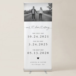Our Love Story Wedding Timeline Photo Retractable Banner