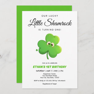 Our Lucky Little Shamrock 1st Birthday Invitation