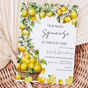 Our Main Squeeze Lemon Birthday Invitation