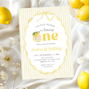 Our main Squeeze Lemon Citrus 1st Birthday Invitation