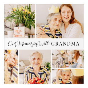 Our Memories with Grandma Modern Photo Collage Acrylic Print