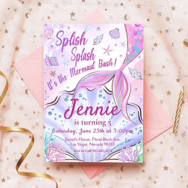 Our Mermaid Birthday Under The Sea Party Invitation (Creator Uploaded)