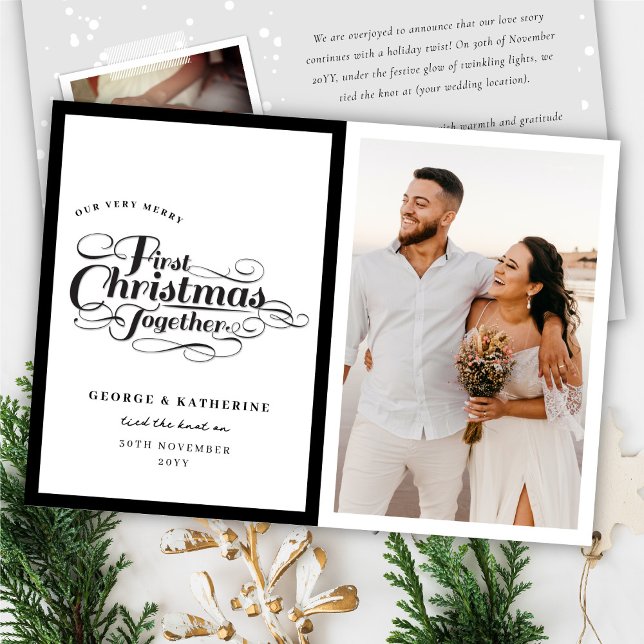 Our Merry First Christmas Together Script Photo Holiday Card (Creator Uploaded)