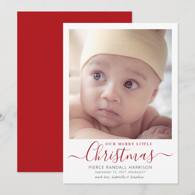 Our Merry Little Christmas Birth Announcement (Front/Back)