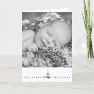 Our Merry Little Christmas Cute Baby 1st Christmas Holiday Card