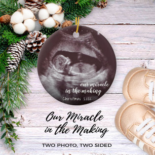 Our Miracle In Making Ultrasound Sonogram Photo Ceramic Tree Decoration