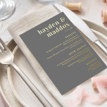 Our Moment REAL FOIL Modern Wedding Menu Card<br><div class="desc">Add a touch of shimmering elegance to your special day with real foil menu cards. Visit our website at www.berryberrysweet.com for stylish stationery designs and personalised gifts.</div>