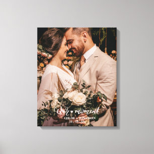 Our Moment   Rustic Newlyweds Custom Wedding Photo Canvas Print