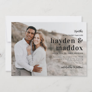 Our Moment Simple Elegant Photo Wedding Invitation