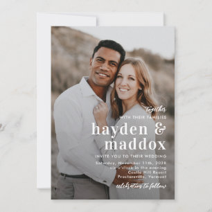 Our Moment Simple Elegant Photo Wedding Invitation