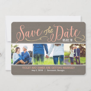 Our Moments Save The Date Card - Peach