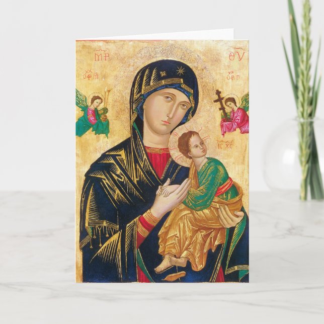 Our Mother of Perpetual Help Blessed Virgin Mary Card (Front)